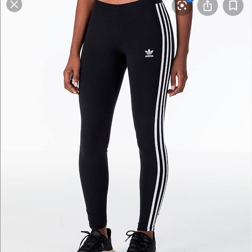 Adidas stipe leggings with tag